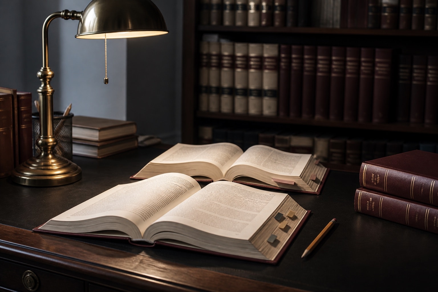 Open case volumes with neutral tabs and research notes